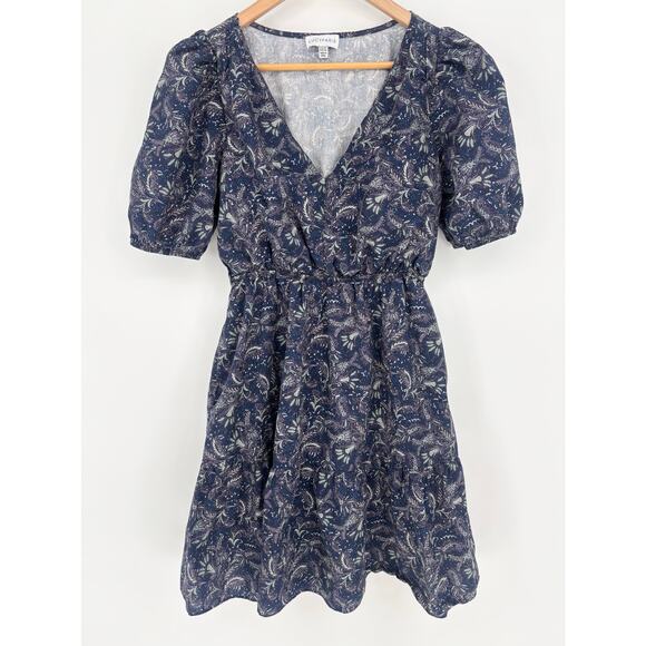 Lucy Paris Lucraissa Puff Sleeve V-Neck Tiered Dress Size XS - Picture 2 of 7